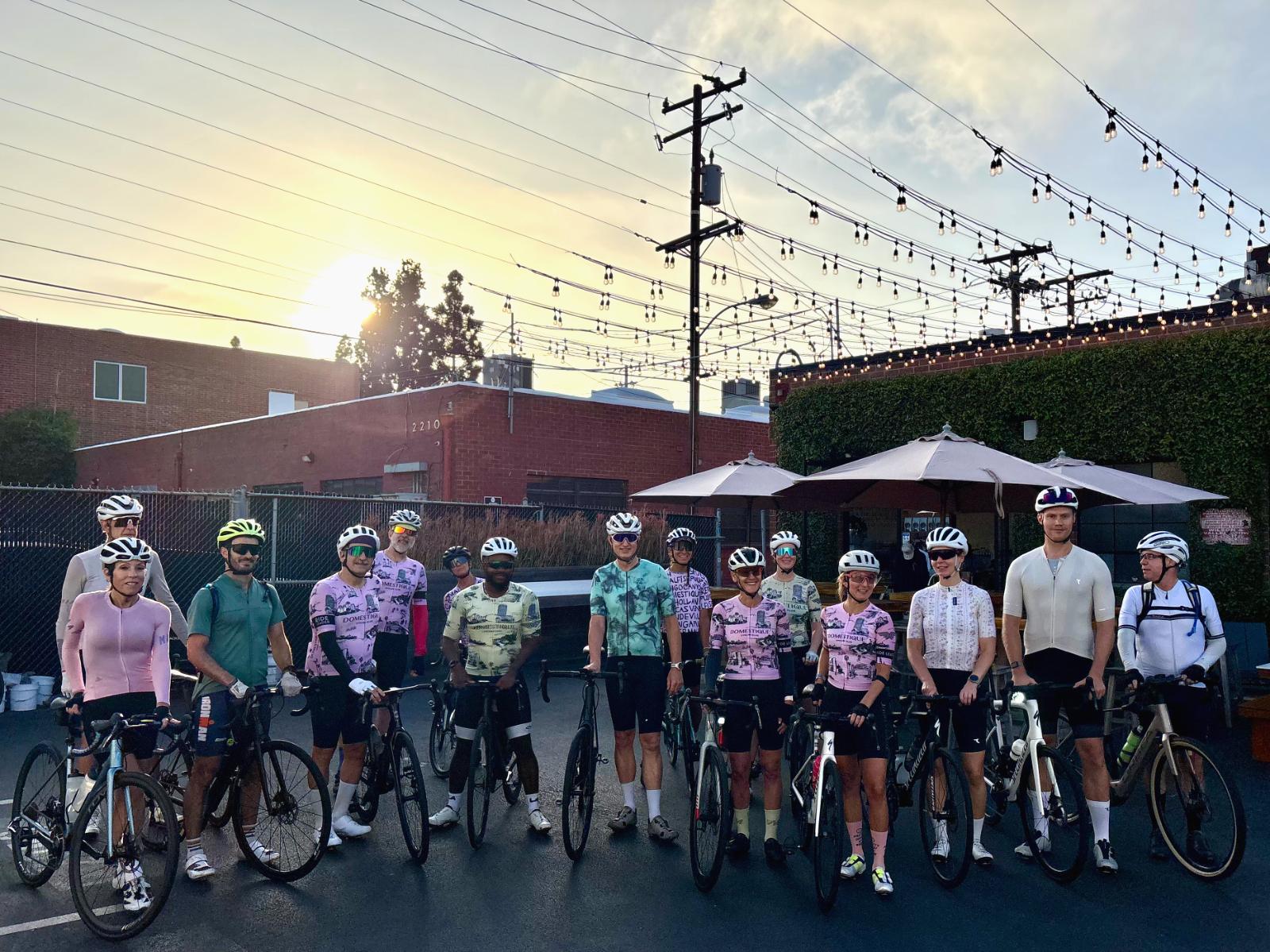 The DCC group with their bikes at Goodboybob before rolling out for the American Riviera ride